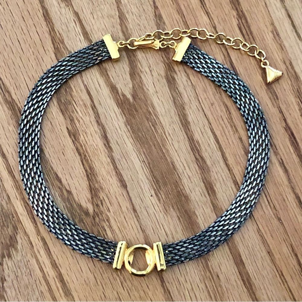 Liz Claiborne | Two-Tone Mesh Collar Necklace | 16” Adjustable